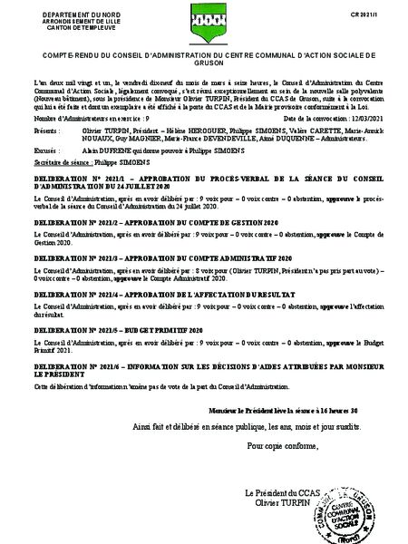 CR DU CA DU CCAS DU 19 MARS 2021