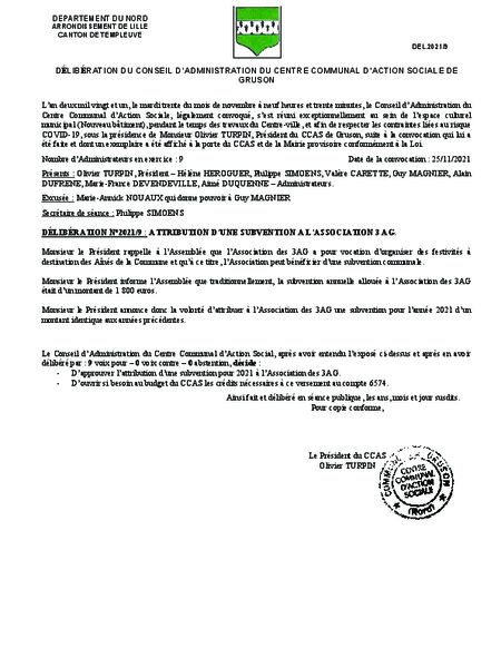 CCAS-DEL.2021-9-SUBVENTION 3 AG