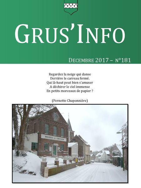 Grus'Infos n°181 - Décembre 2017